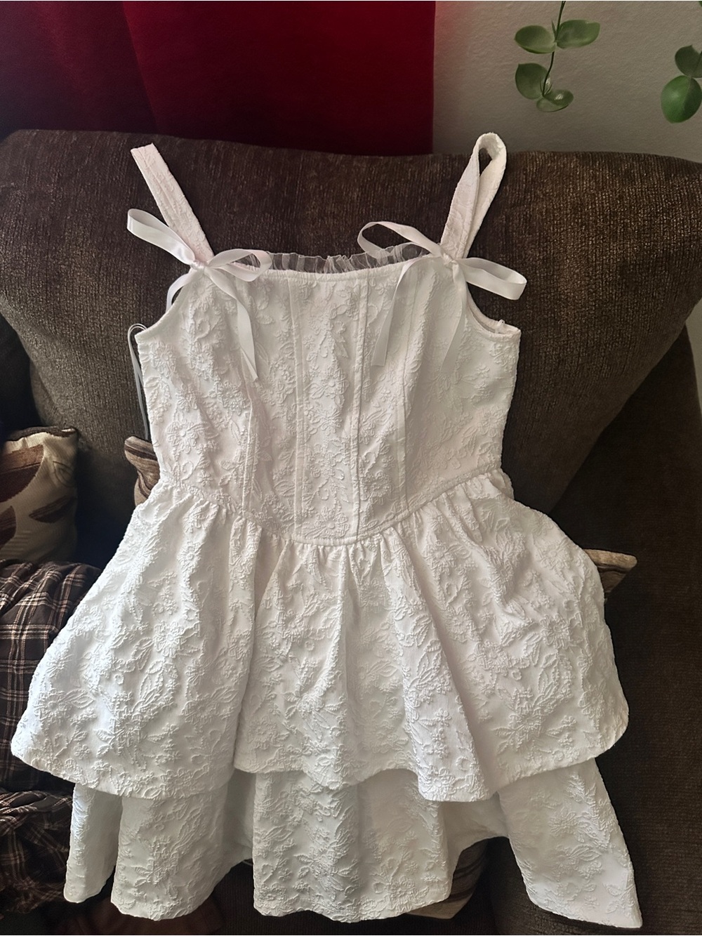 Francesca's Collections White Tiered Eyelet Sundress